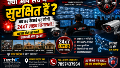 TechIC Unified Security Operations Center (T-USOC) providing 24x7 live CCTV monitoring and security services across Uttar Pradesh