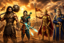 बलराम, बर्बरीक, रुक्मी और विदुर का कुरुक्षेत्र युद्धभूमि पर सिनेमैटिक चित्रण