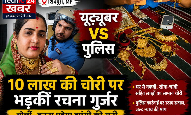यूट्यूबर रचना गुर्जर के घर हुई चोरी के बाद पुलिस पर लगाए गए आरोप